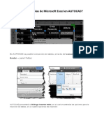 Cómo Insertar Tablas de Microsoft Excel en AUTOCAD