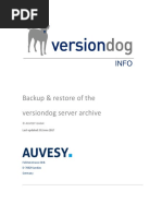 Backup & Restore of The Versiondog Server Archive: © Auvesy GMBH