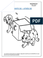 Perros delante y detrás de caja