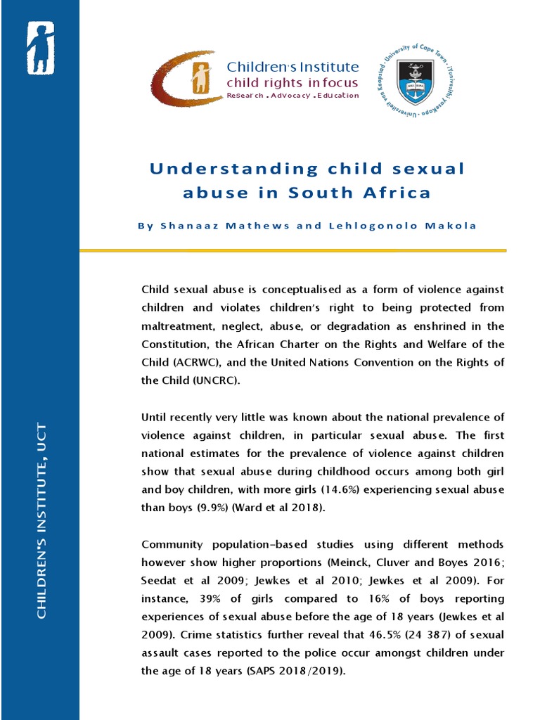 Understanding Child Sexual Abuse in SA | PDF