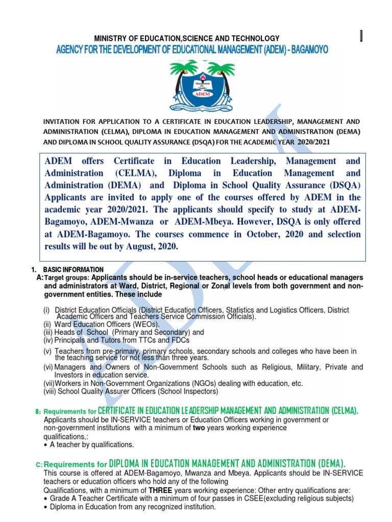 Application For Dema-Dsi and Celma 2020-28feb20 | PDF | Diploma ...