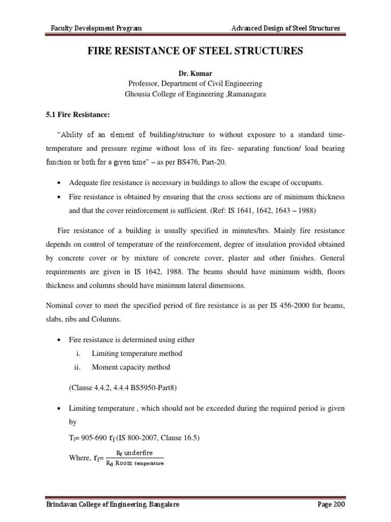 Fire Resistance and Steel Temperature Limits | PDF | Fires | Active ...
