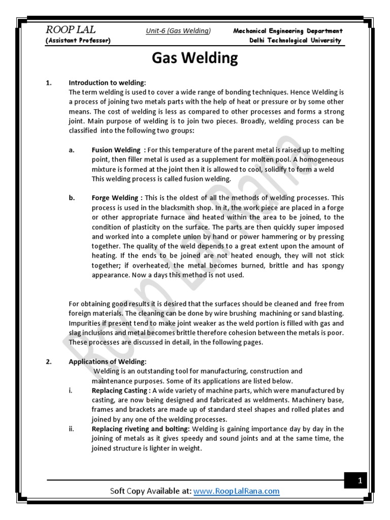 Gas Welding Techniques and Applications | PDF | Welding | Construction