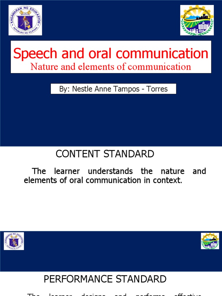 Speech and Oral Communication | PDF | Nonverbal Communication ...