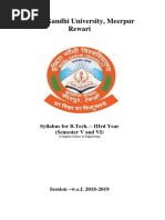 Indira Gandhi University, Meerpur Rewari: Syllabus For B.Tech. - Iiird Year (Semester V and Vi)