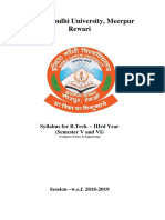 Indira Gandhi University, Meerpur Rewari: Syllabus For B.Tech. - Iiird Year (Semester V and Vi)