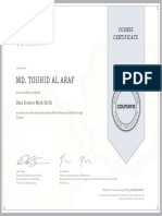 Data Science Math Skills Course Certificate