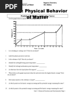 Unit 6: Physical Behavior of Matter: Worksheet 1: Heating and Cooling Curves