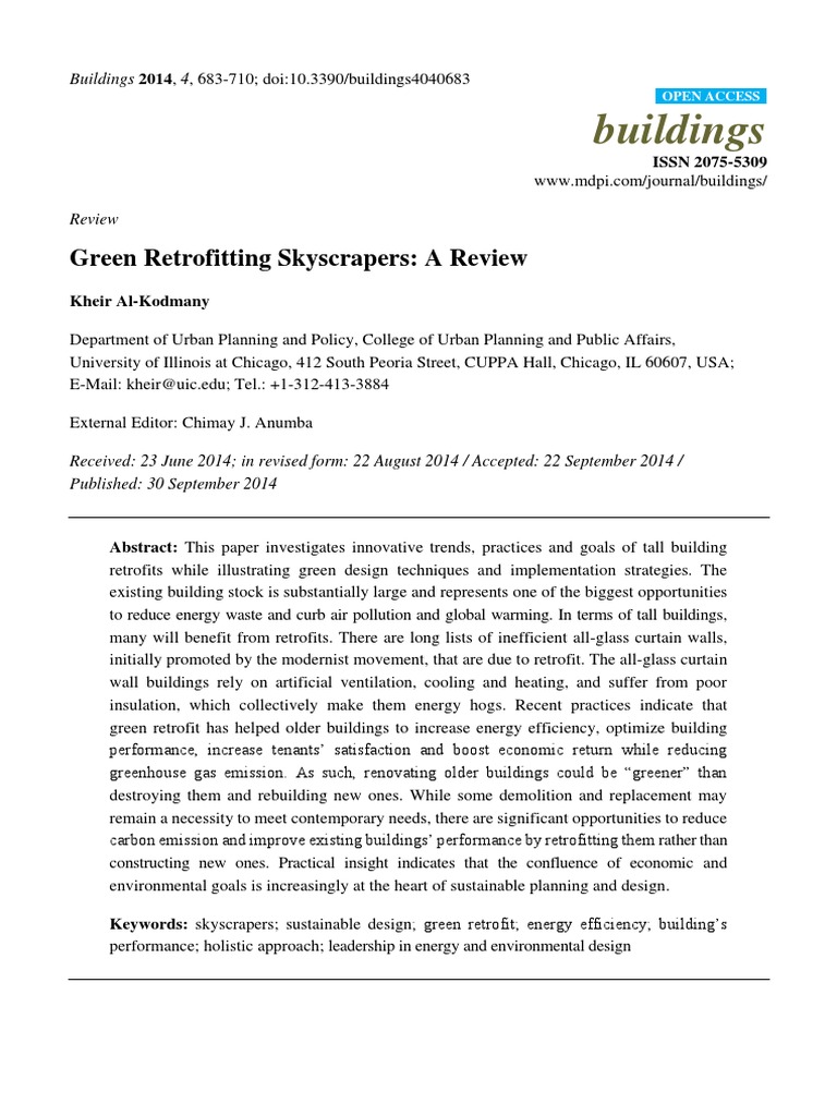 Green Retrofitting Skyscrapers A Review PDF | PDF | Efficient Energy ...