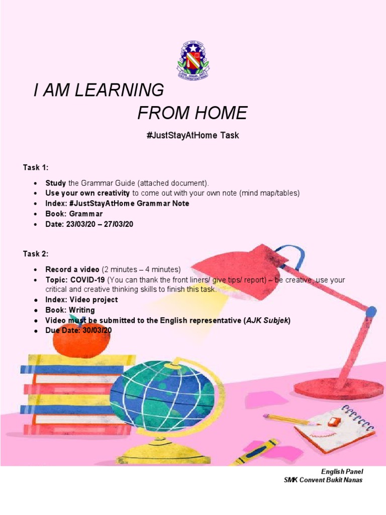 Home Learning Tasks for COVID-19 | PDF | Art