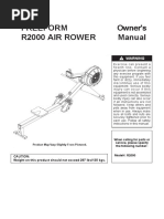 Owner's Manual Freeform R2000 Air Rower: Warning