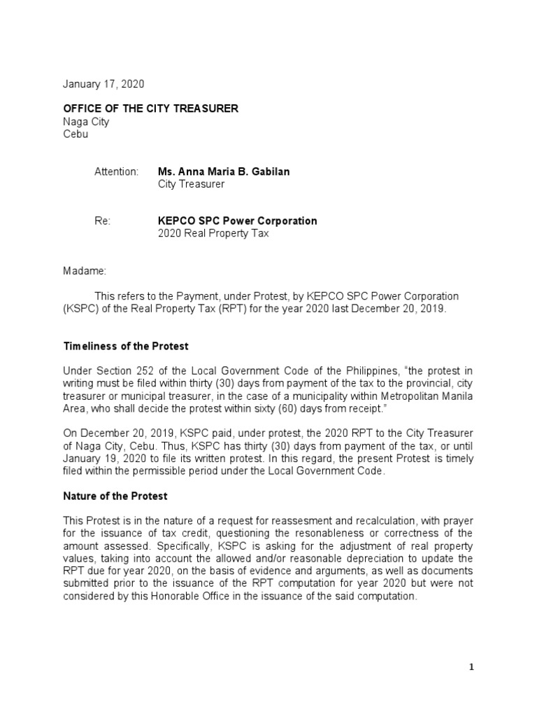 KSPC's 2020 Real Property Tax Protest | PDF | Real Estate Appraisal ...