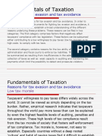 Fundamentals of Taxation: Reasons For Tax Evasion and Tax Avoidance