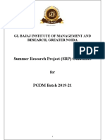 Summer Research Project (SRP) Guidelines For PGDM Batch 2019-21
