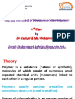 Exp. (2) The Effect of Structure On The Polymers: Year Dr. Farhad & Mr. Mohammed