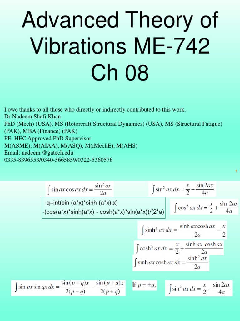 Advanced Vibrations Theory Overview | PDF | Bending | Normal Mode