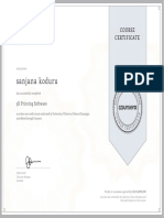 Sanjana Koduru: Course Certificate