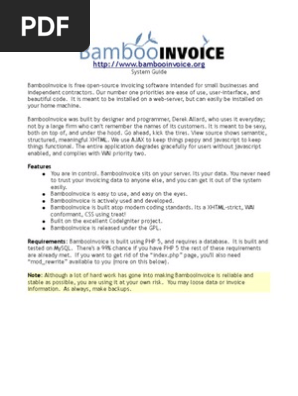 Bamboo Invoice System Guide
