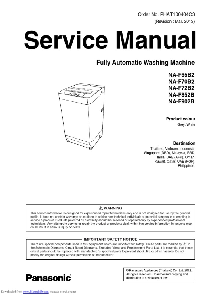 Service Manual: Fully Automatic Washing Machine | PDF | Electrical ...