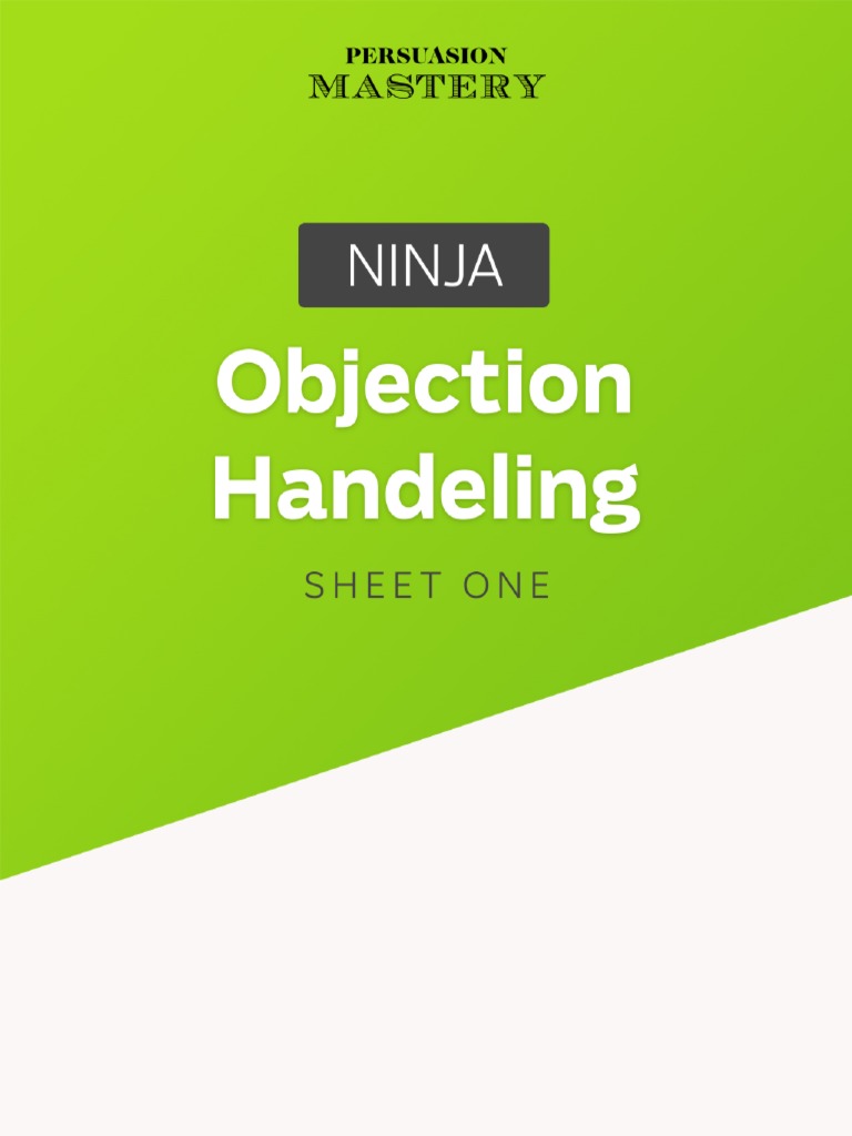 Money Objection Handling Techniques | PDF