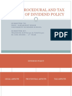 Legal, Procedural & Tax Aspects of Dividends