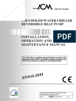 Installation, Operation and Maintenance Manual: Air Cooled Water Chiller Reversible Heat Pump