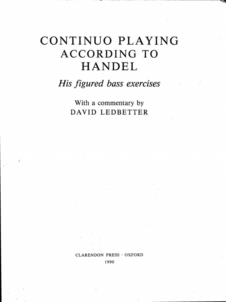 Continuo Playing According To Handel: His Figured Bass Exercises 