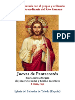 Jueves de Pentecostes. Propio y Ordinario de La Santa Misa