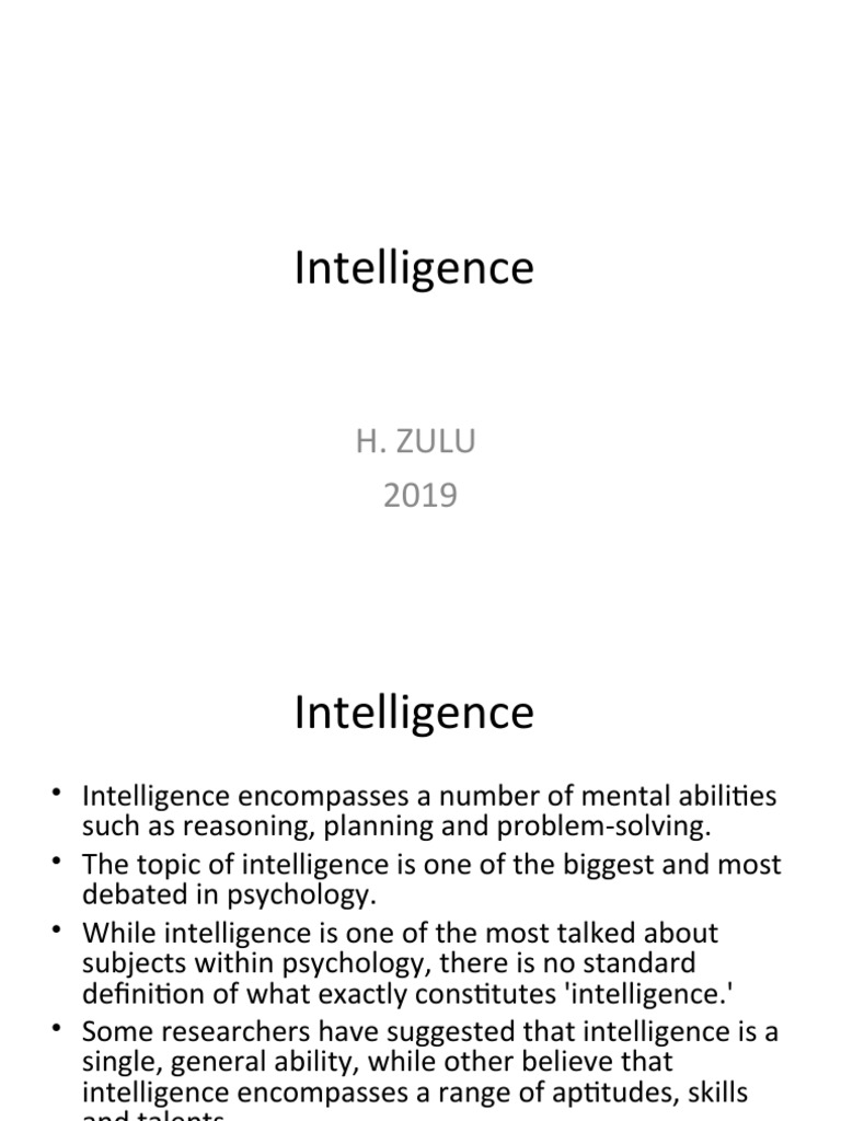 B S - Intelligence | PDF | Intelligence | Cognition