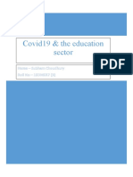 Covid19 & The Education Sector: Name - Subham Choudhury Roll No - 19DM017 (B)