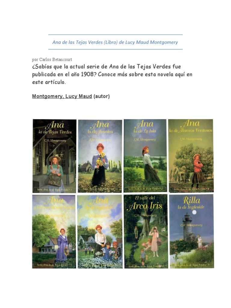 Orden Libros Ana De Las Tejas Verdes