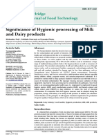 Significance of Hygienic Processing of Milk and Dairy Products