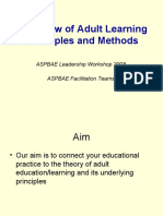 Overview of Adult Learning Principles & Methods