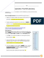 Student Exploration: Free-Fall Laboratory