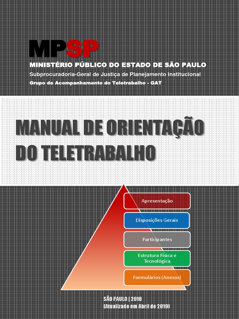 Manual de Orientação Do Teletrabalho 2018 - Atualizado Abril 2019, PDF, Trabalho à distância