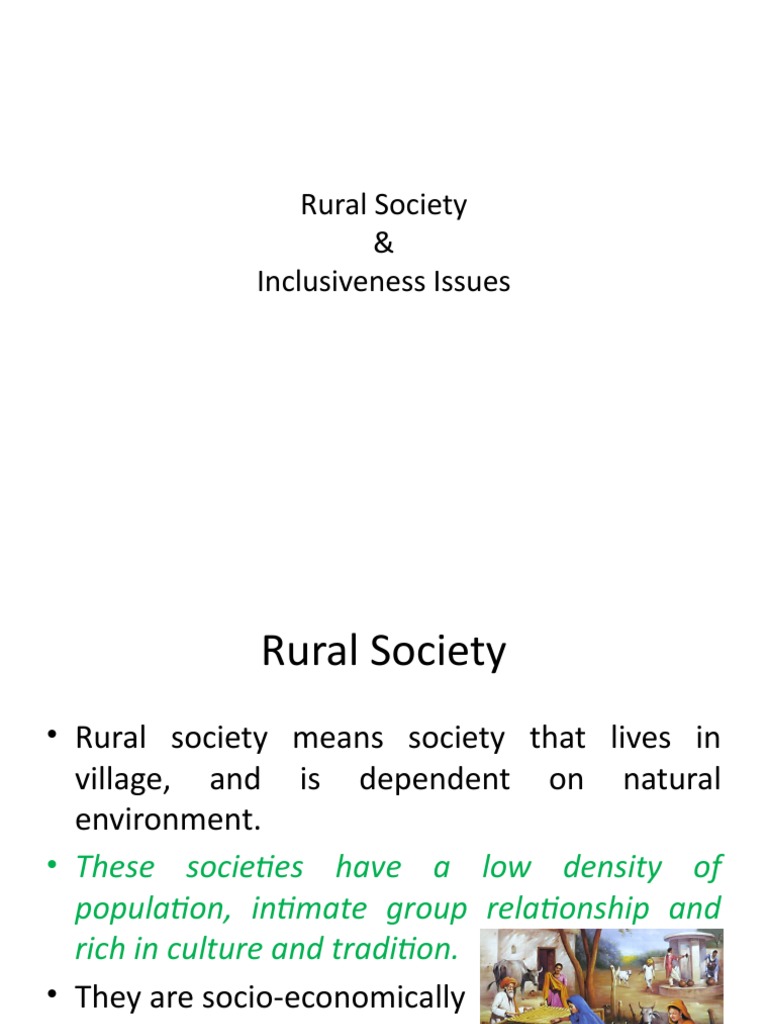 Rural Society and Social Inclusiveness Issues | PDF | Social Exclusion ...