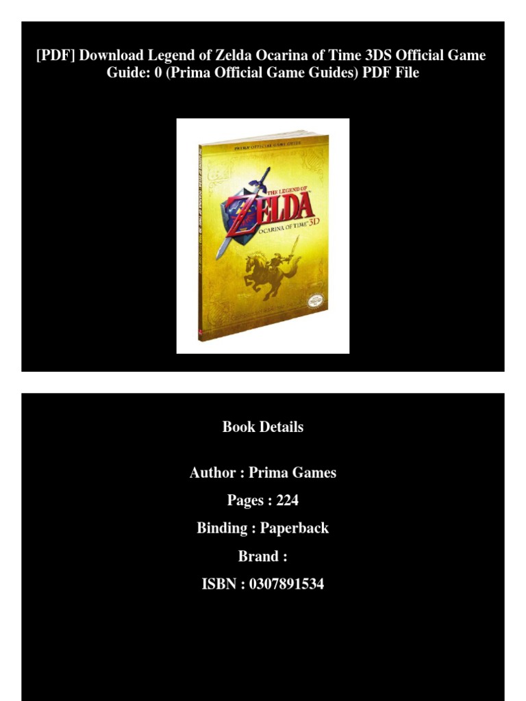 (PDF) Download Legend of Zelda Ocarina of Time 3DS Official Game Guide