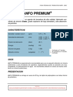 ANFO Premium - Ficha técnica de producto explosivo de baja densidad y alta absorción