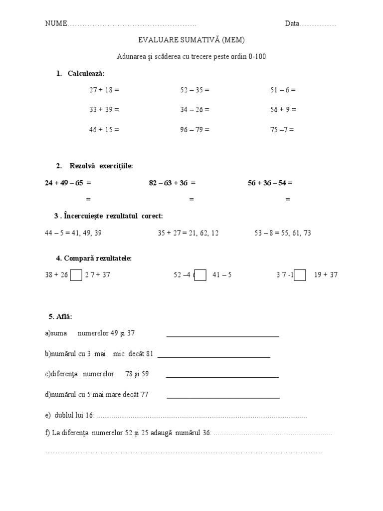 Test Sumativ 0100 | PDF