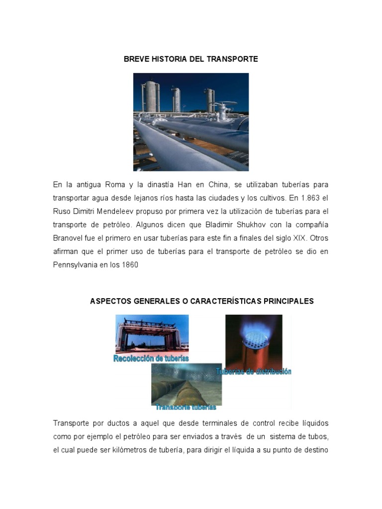 Historia y regulación del transporte de hidrocarburos por ductos en ...