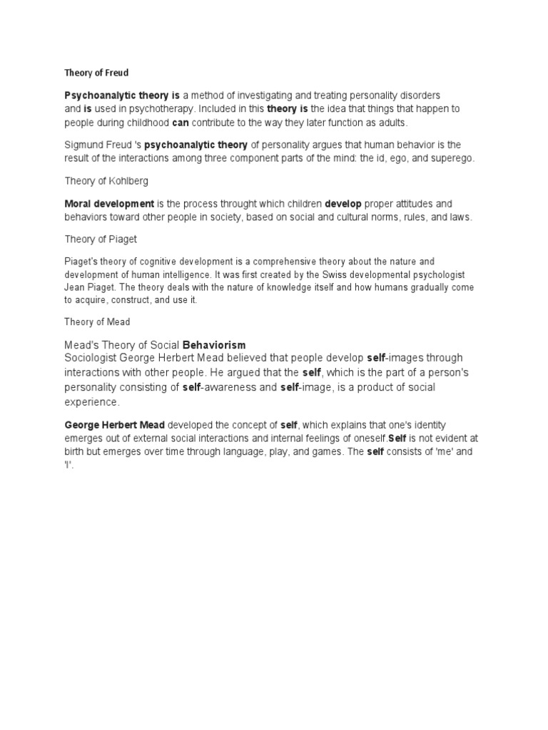 Key Psychological Theories Explained | PDF
