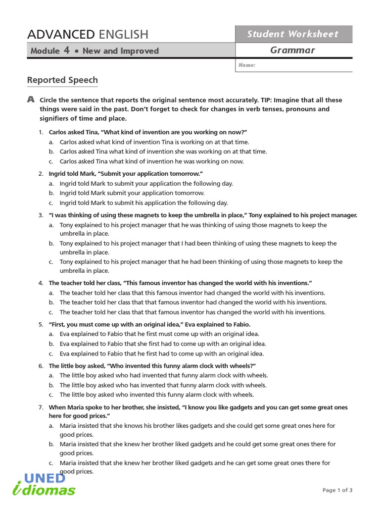 Reporting Conversations: A Guide to Changing Direct Speech to Reported ...