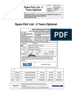 Spare Part List - 2 Years Optional