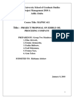 St. Mary's University Project Proposal on Edible Oil Processing