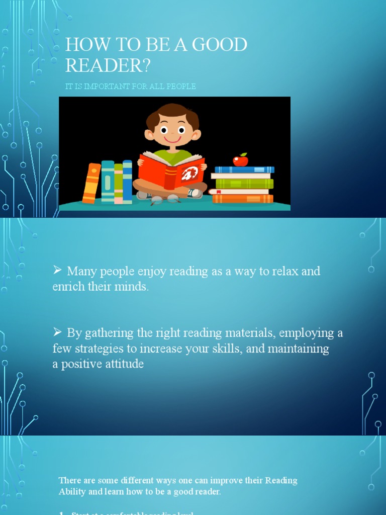 How To Be A Good Reader | PDF | Self-Improvement