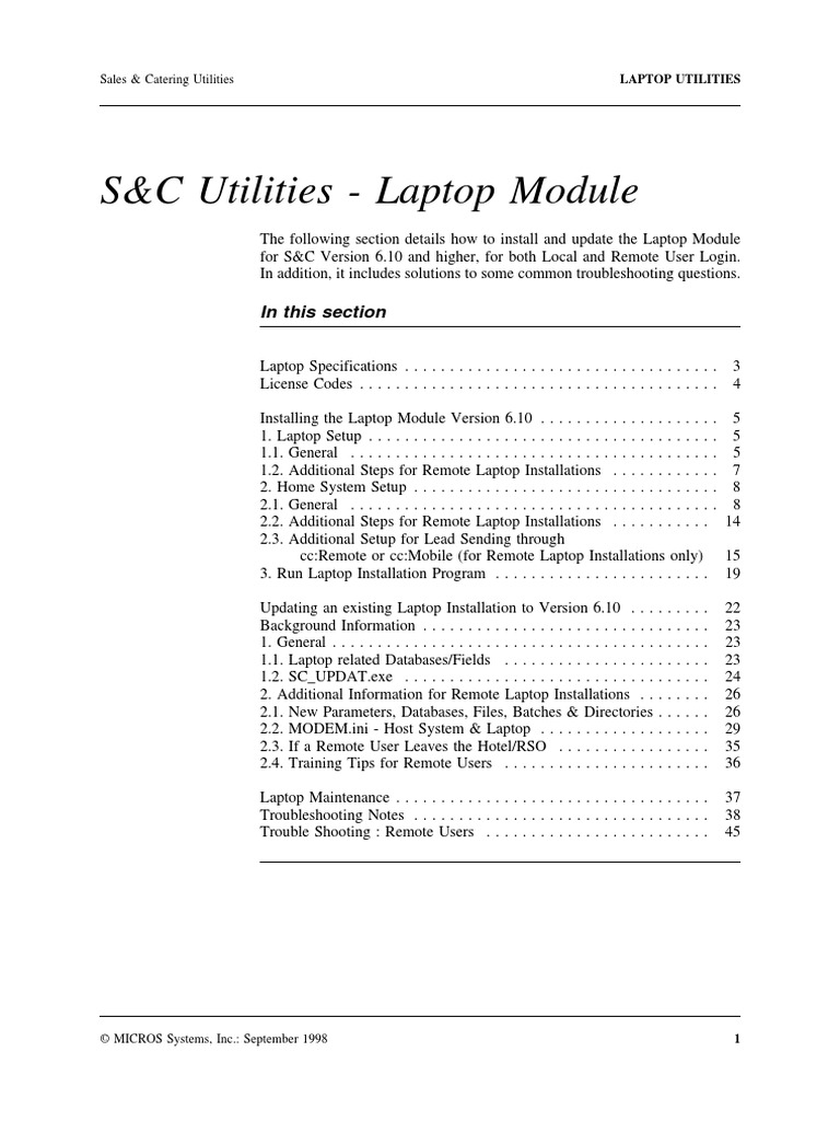 S&C Utilities - Laptop Module: in This Section | PDF | Zip (File Format ...