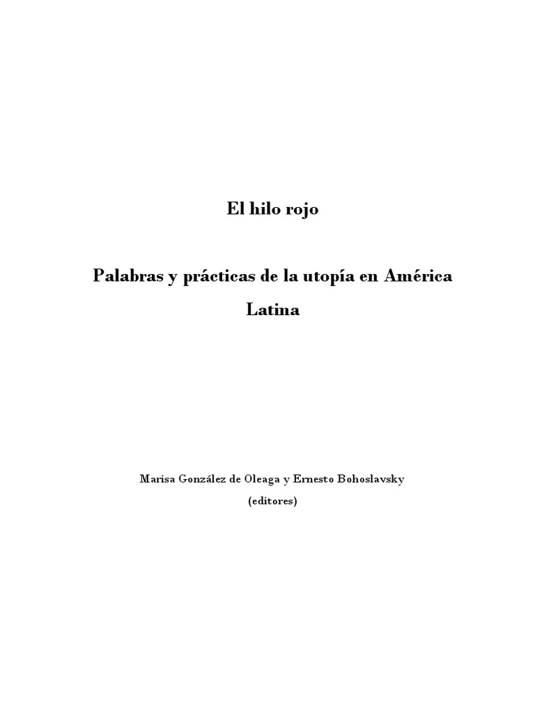 El Hilo Rojo PDF PDF Mapa utopía