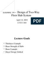 Lecture 34 - Design of Two-Way Floor Slab System: April 12, 2001 CVEN 444