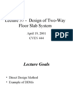 Lecture 37 - Design of Two-Way Floor Slab System: April 19, 2001 CVEN 444
