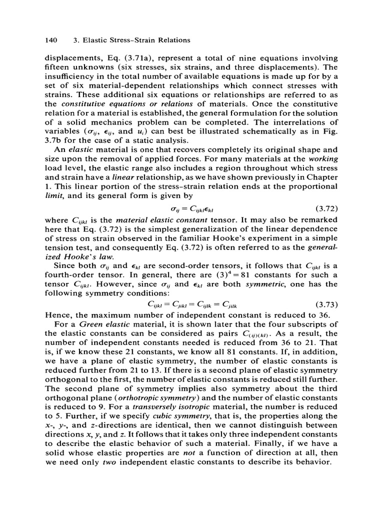 Elastic Stress-Strain Relations | PDF | Elasticity (Physics) | Stress ...